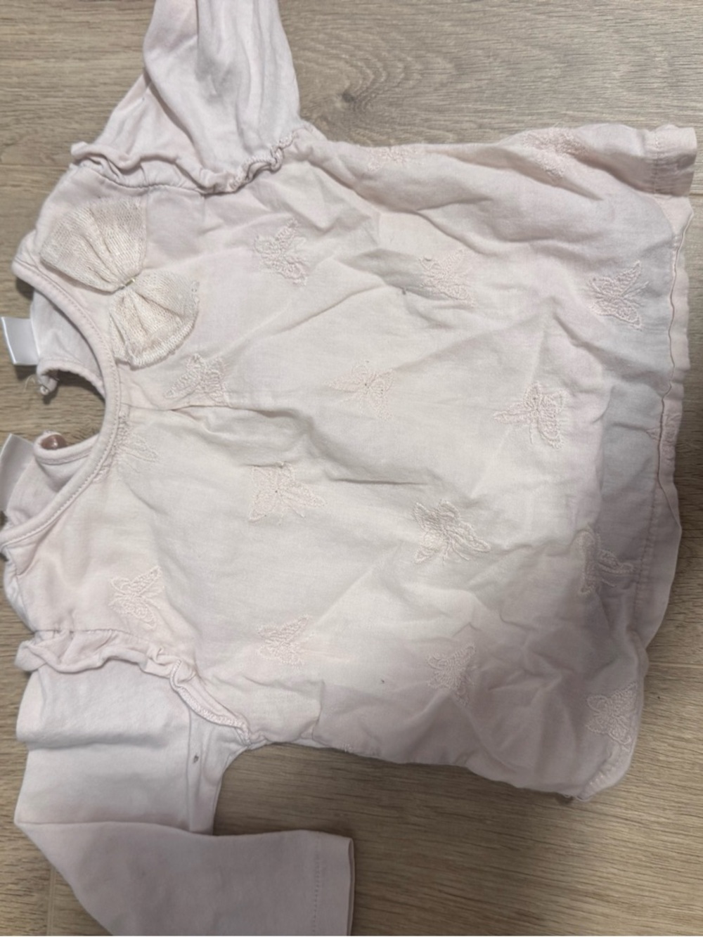 Zara Light Pink Long Sleeve Baby Top with Bow